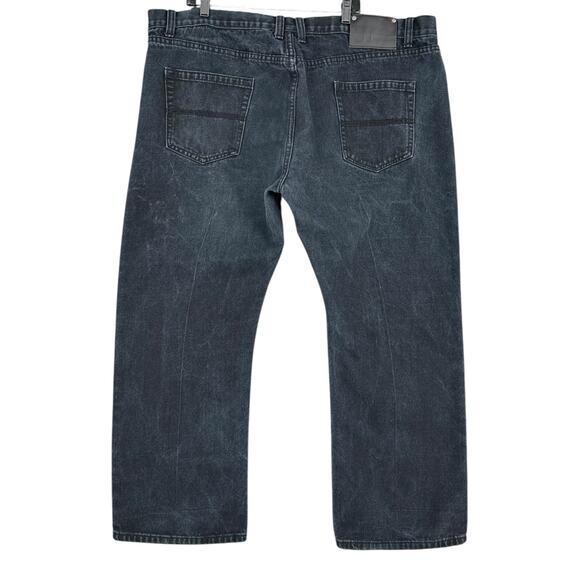 Linea Uomo Black Wash 5 Pocket Relaxed Fit Zip Fly Jeans Pants 46 x 30 - Picture 2 of 10